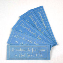 Load image into Gallery viewer, "Handmade for you in..." woven labels