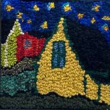 Load image into Gallery viewer, Deanne Fitzpatrick Midnight in November 20cm x 20cm / 8" x 8" rug hooking kit