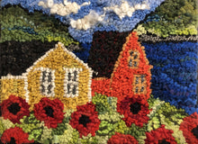 Load image into Gallery viewer, "Poppies on the Edge of Town" Deanne Fitzpatrick Studio Rug Hooking Kit 28cm x 35.5 cm / 11" x 17"