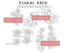 Load image into Gallery viewer, Florals &amp; Floss Stick and Stitch Embroidery Designs
