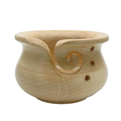 Mango Wood Yarn Bowl with Mother of Pearl by Loops & Threads™