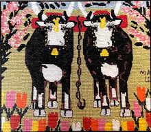 Load image into Gallery viewer, Maude Lewis &quot;Oxen in the Spring&quot; cross-stitch kit
