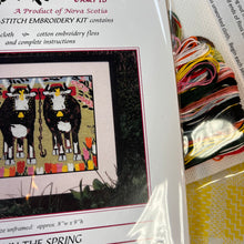 Load image into Gallery viewer, Maude Lewis &quot;Oxen in the Spring&quot; cross-stitch kit
