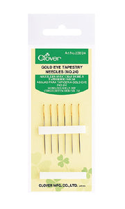 Clover Gold Eye Tapestry Needles, size 24 (for cross-stitch)