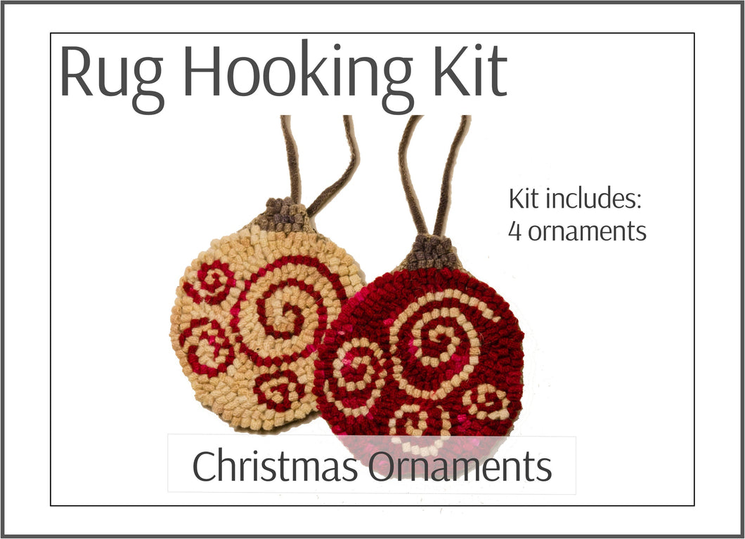 Loopy Wool Holiday Ornaments Hooking Kit