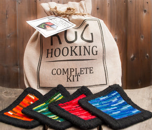 Loopy Wool Rainbow Coasters Hooking Kit