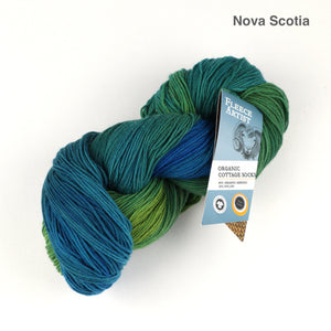 Fleece Artist Organic Cottage Socks: Nova Scotia Colourway