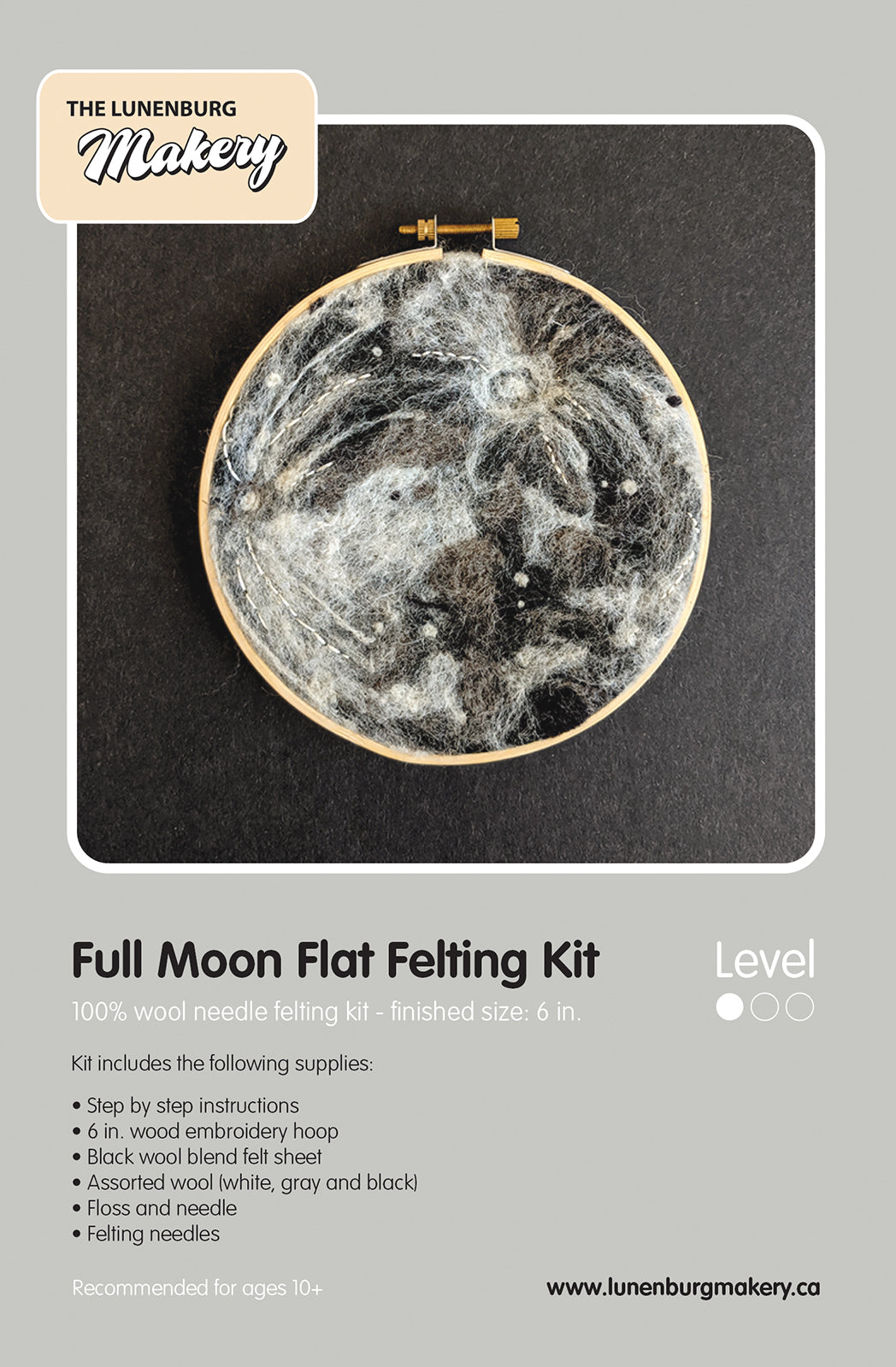 Lunenburg Makery Full Moon Needle Felting Kit