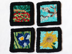 Loopy Wool "Van Gogh's Flowers" Coaster Hooking Kit